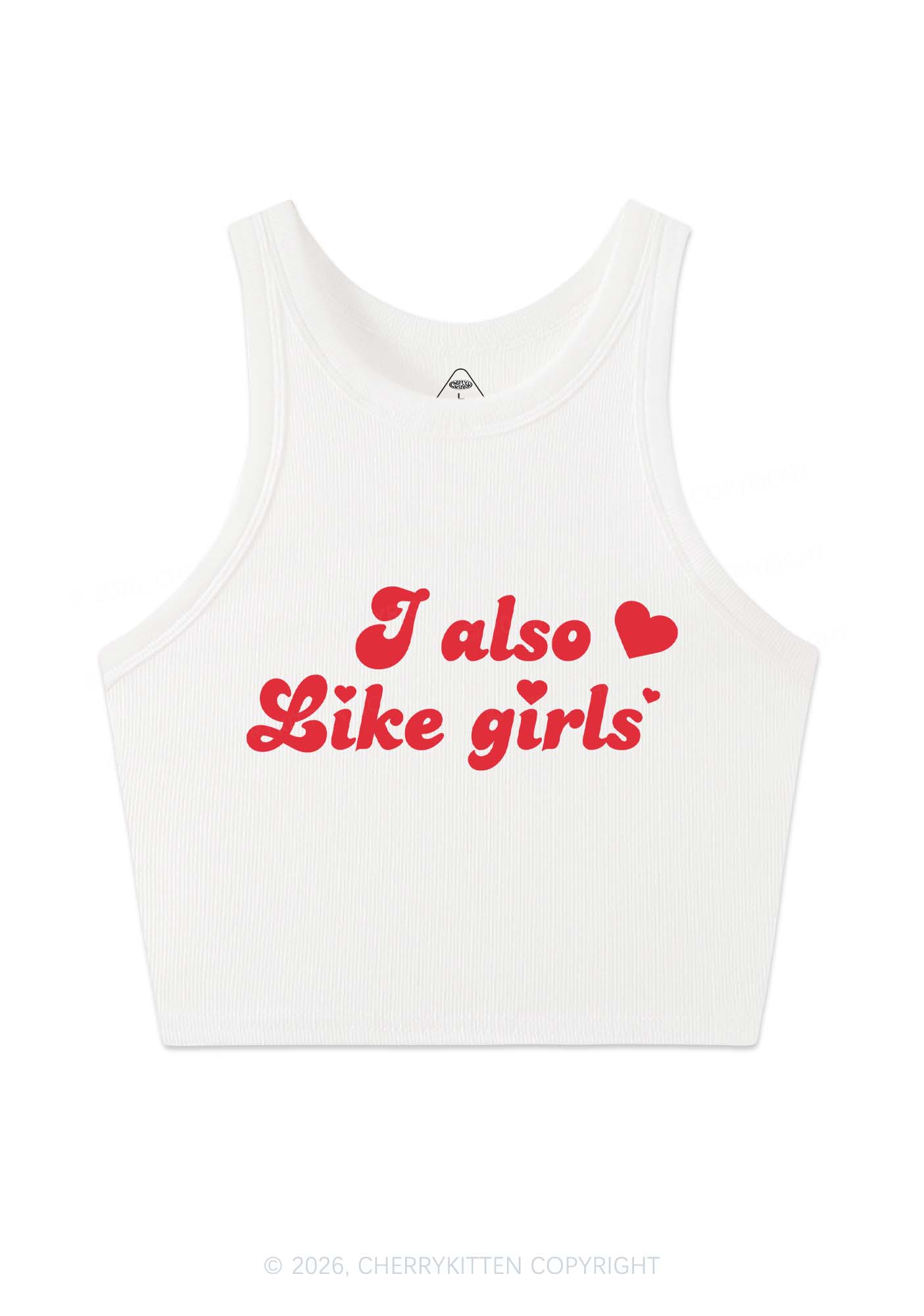 I Also Like Girls Pride Y2K Crop Tank Top Cherrykitten