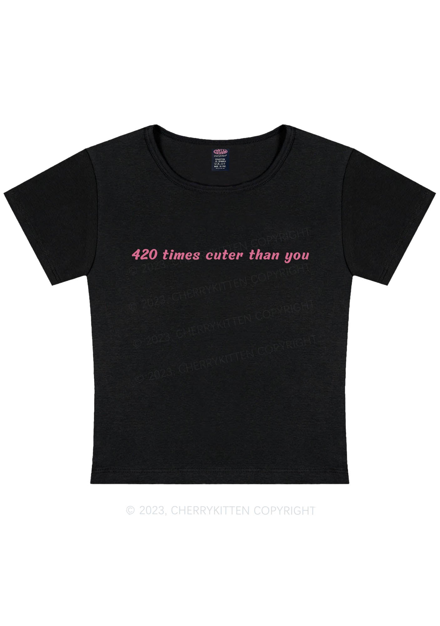 Cuter Than You Y2K Baby Tee Cherrykitten