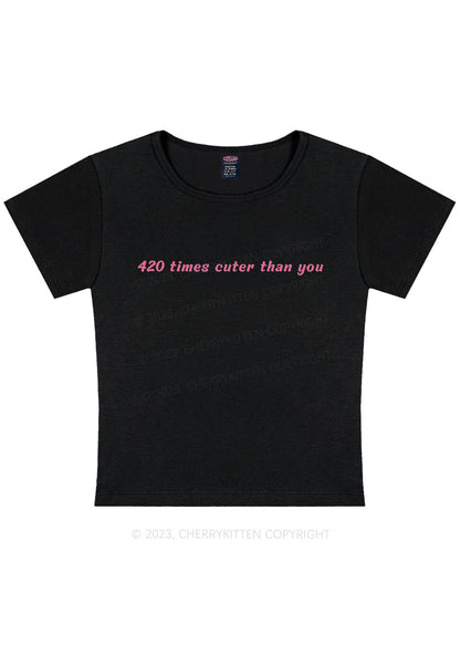 Cuter Than You Y2K Baby Tee Cherrykitten