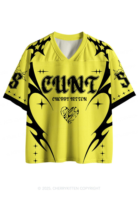 Custom Bright Yellow Cxxt Y2K Sport Jersey Shirts Cherrykitten