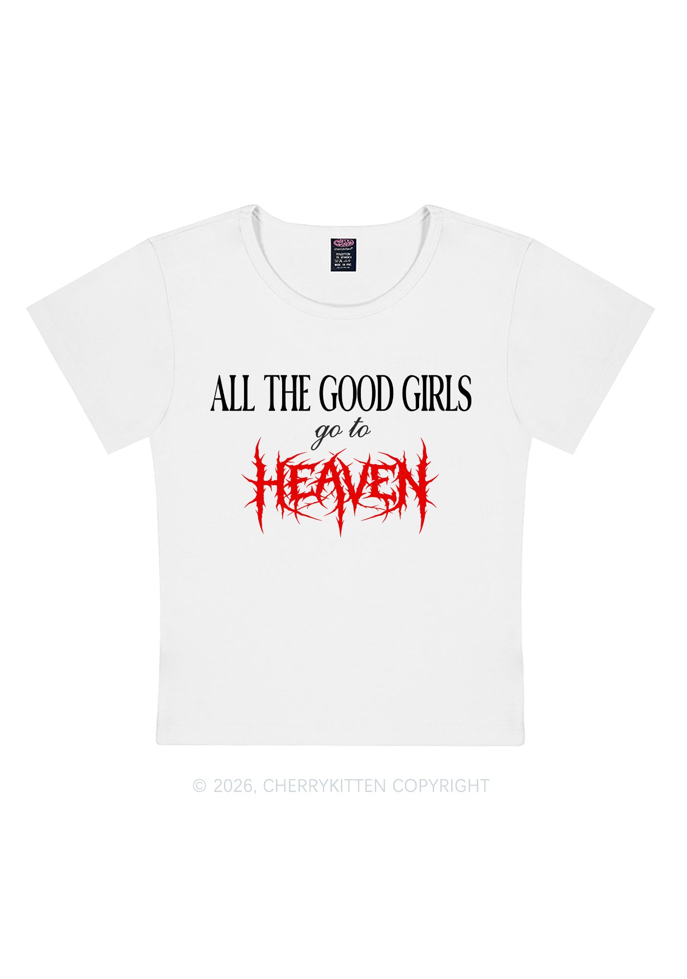Good Girls Go To Heaven Y2K Baby Tee Cherrykitten