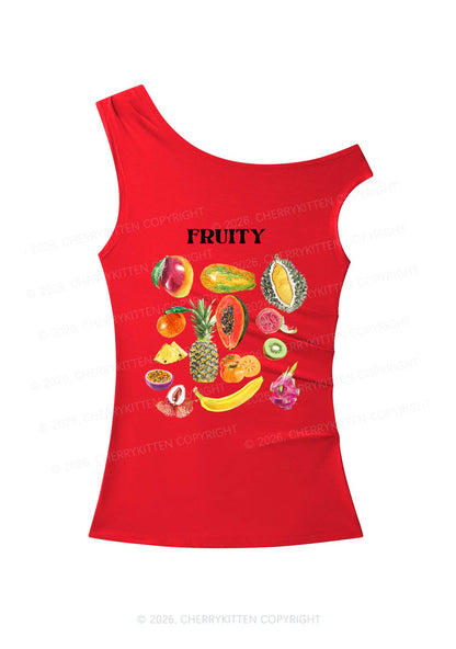 Fruity Y2K Off Shoulder Tank Top Cherrykitten