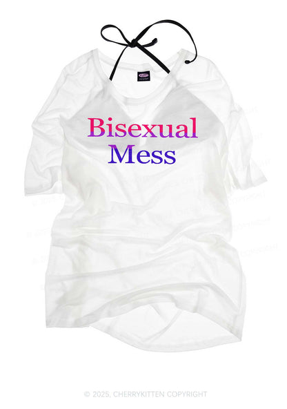 Bisexual Mess Pride Y2K Sheer Boyfriend Tee Cherrykitten