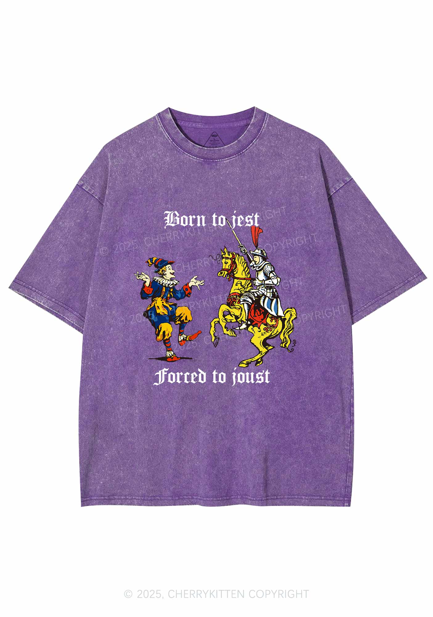 Born to Jest Forced to Joust Y2K Shirts Washed Tee Cherrykitten