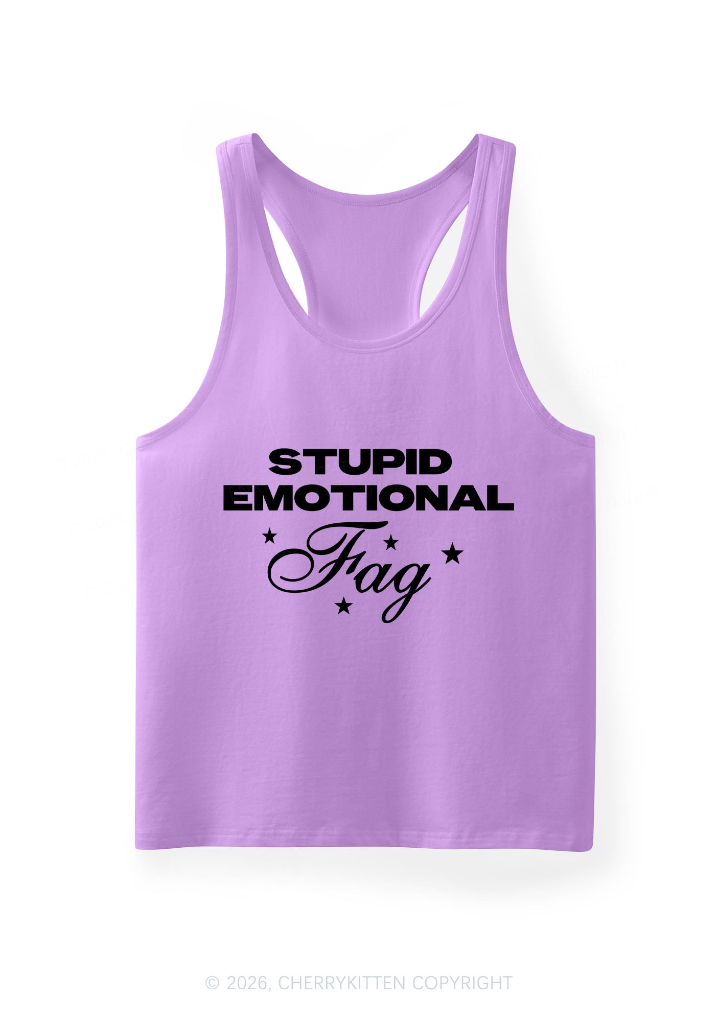 Stupid Emotional Fag Pride Y2K Men Racerback Tank Top Cherrykitten