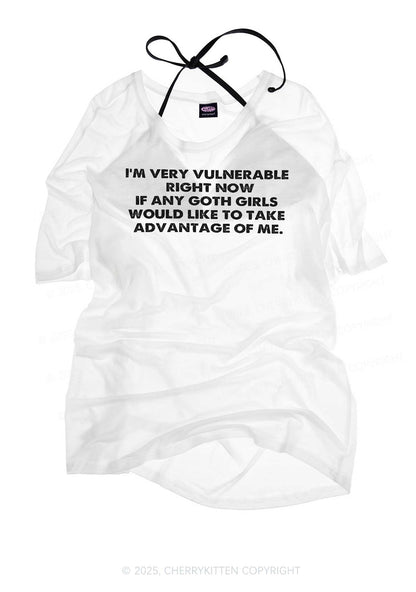 Im Vulnerable Y2K Sheer Boyfriend Tee Cherrykitten