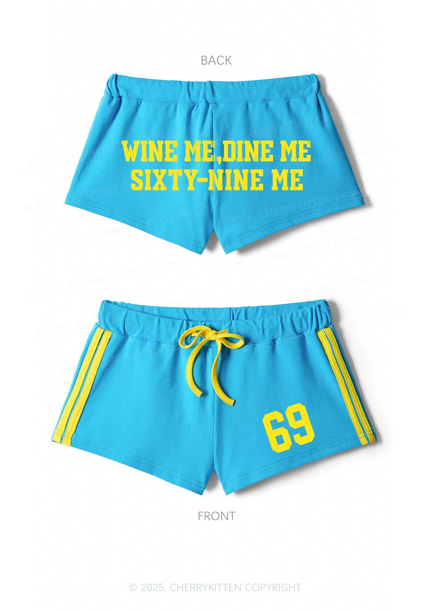 Wine Me Dine Me Y2K Drawstring Mini Shorts Cherrykitten