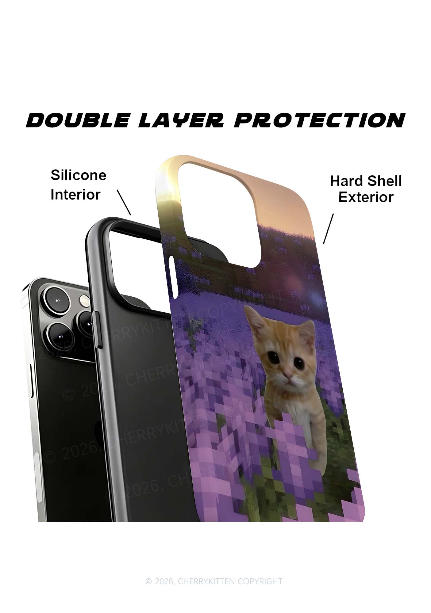Lavender Kitten Y2K Phone Case Cherrykitten
