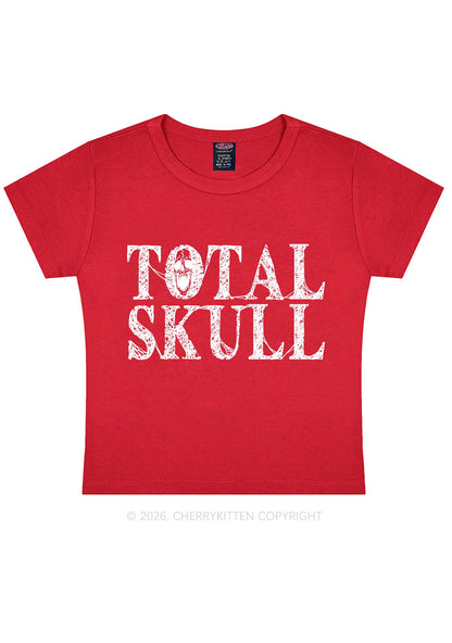 Halloween Total Skull Y2K Baby Tee Cherrykitten