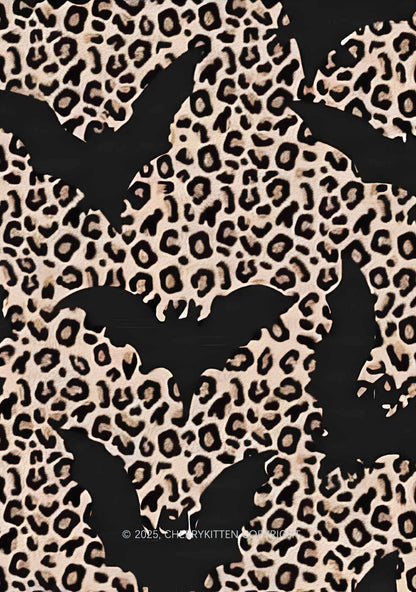 Bat Leopard Y2K Print Mini Layered Skirt Cherrykitten