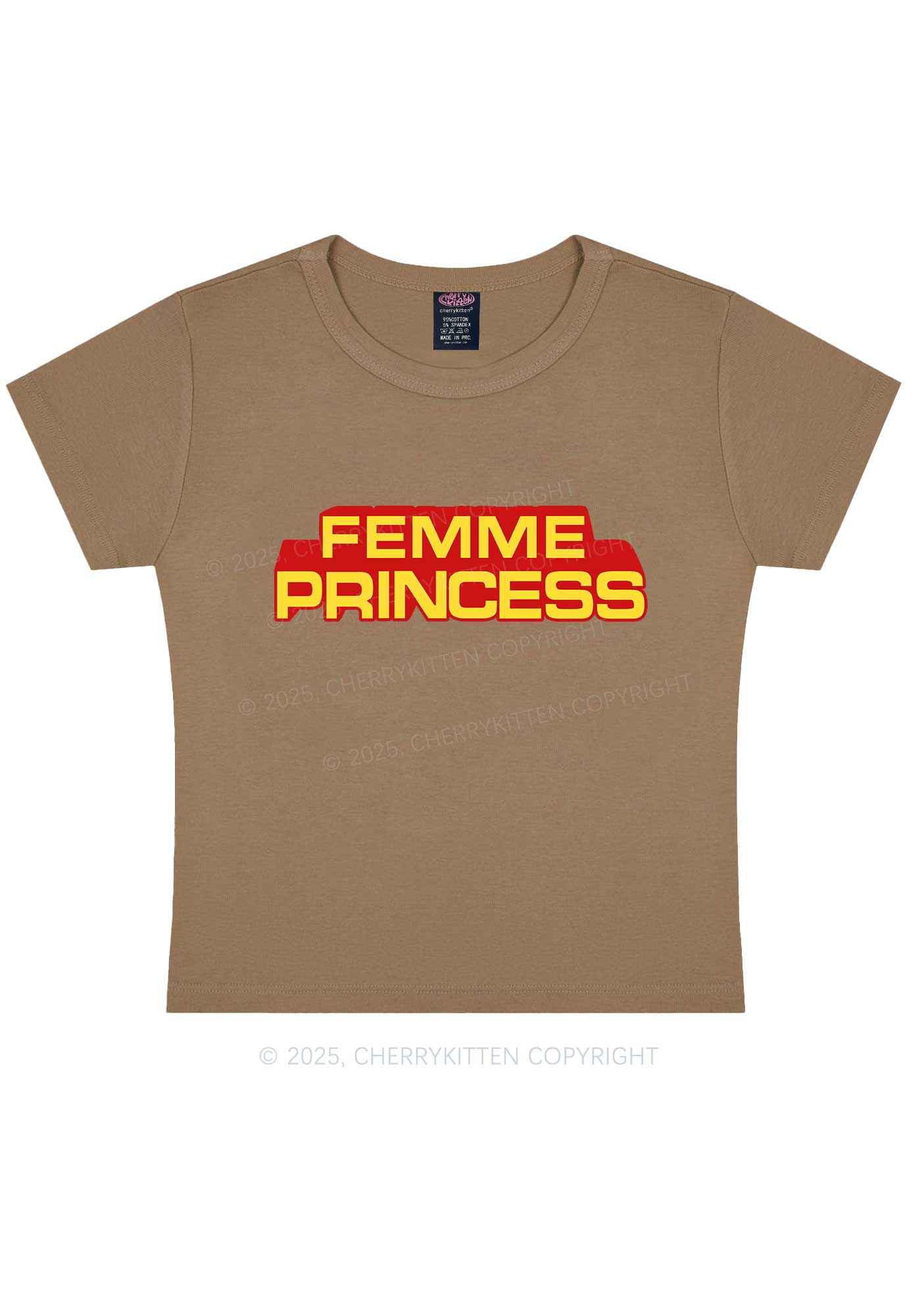 Femme Princess Pride Y2K Baby Tee Cherrykitten