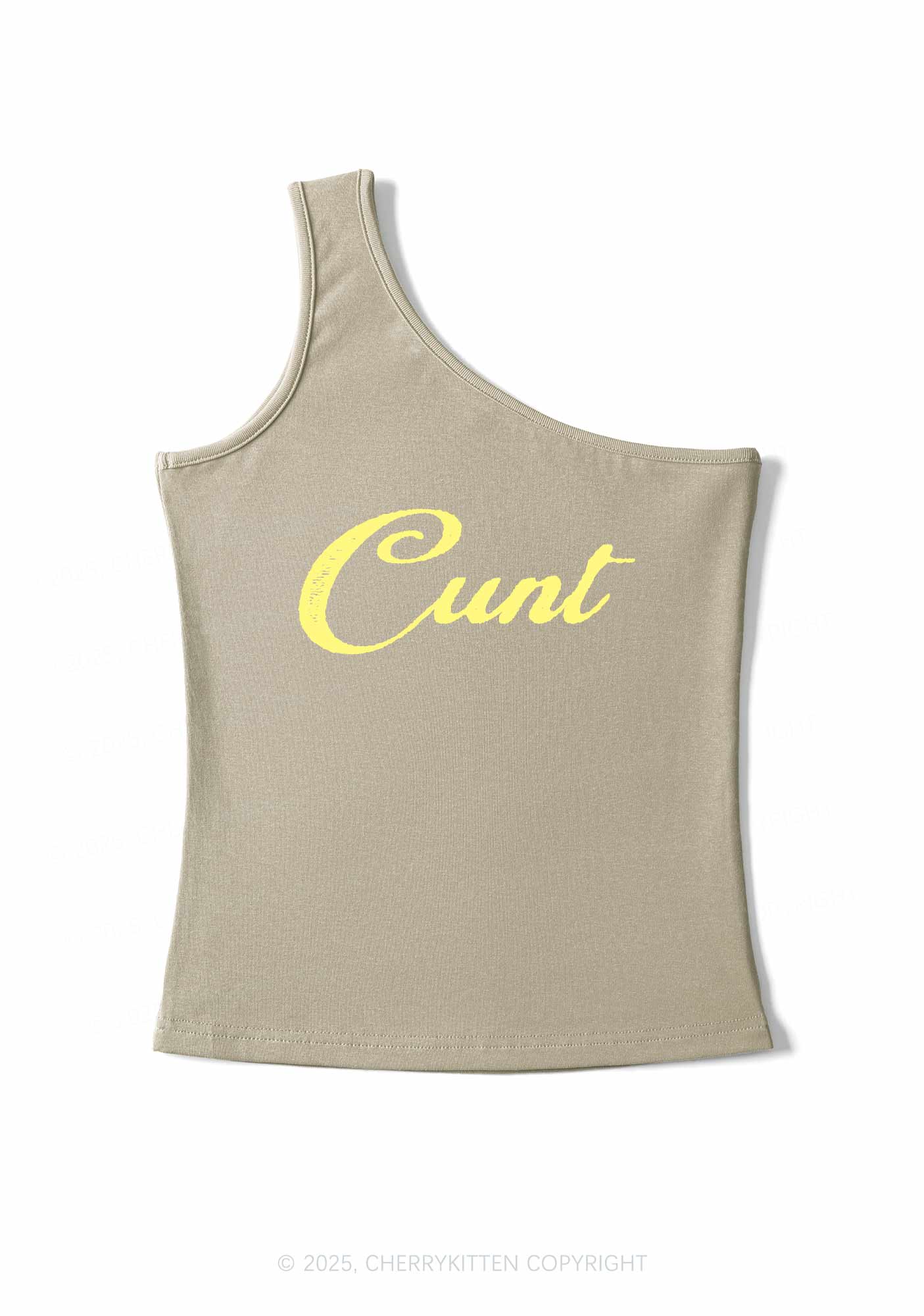 Special Cxxt Y2K One Shoulder Tank Top Cherrykitten