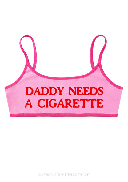Daddy Needs A Cigarette Y2K Super Crop Cami Cherrykitten