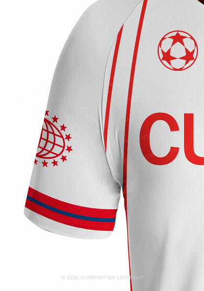 Custom Red Gradient Dots Y2K Football Jersey Shirts Cherrykitten