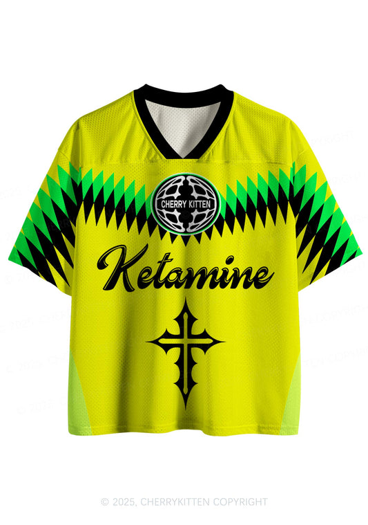Custom Neon Yellow Ketamxxe Cross Y2K Sport Jersey Shirts Cherrykitten