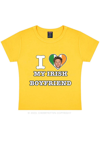 Custom Irish Boyfriend Photo St Patricks Y2K Baby Tee Cherrykitten