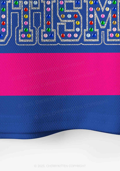 Pink Autism Y2K Crop Sport Jersey Shirts Cherrykitten