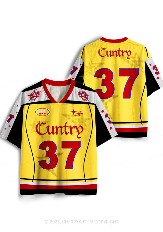 Custom Yellow Cuntry Star Y2K Sport Jersey Shirts Cherrykitten