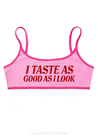 Glitter I Taste Good Y2K Super Crop Cami Cherrykitten