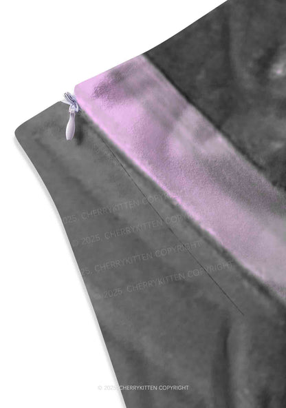 Halloween Alien Visitor Y2K Print Mini Skirt Cherrykitten