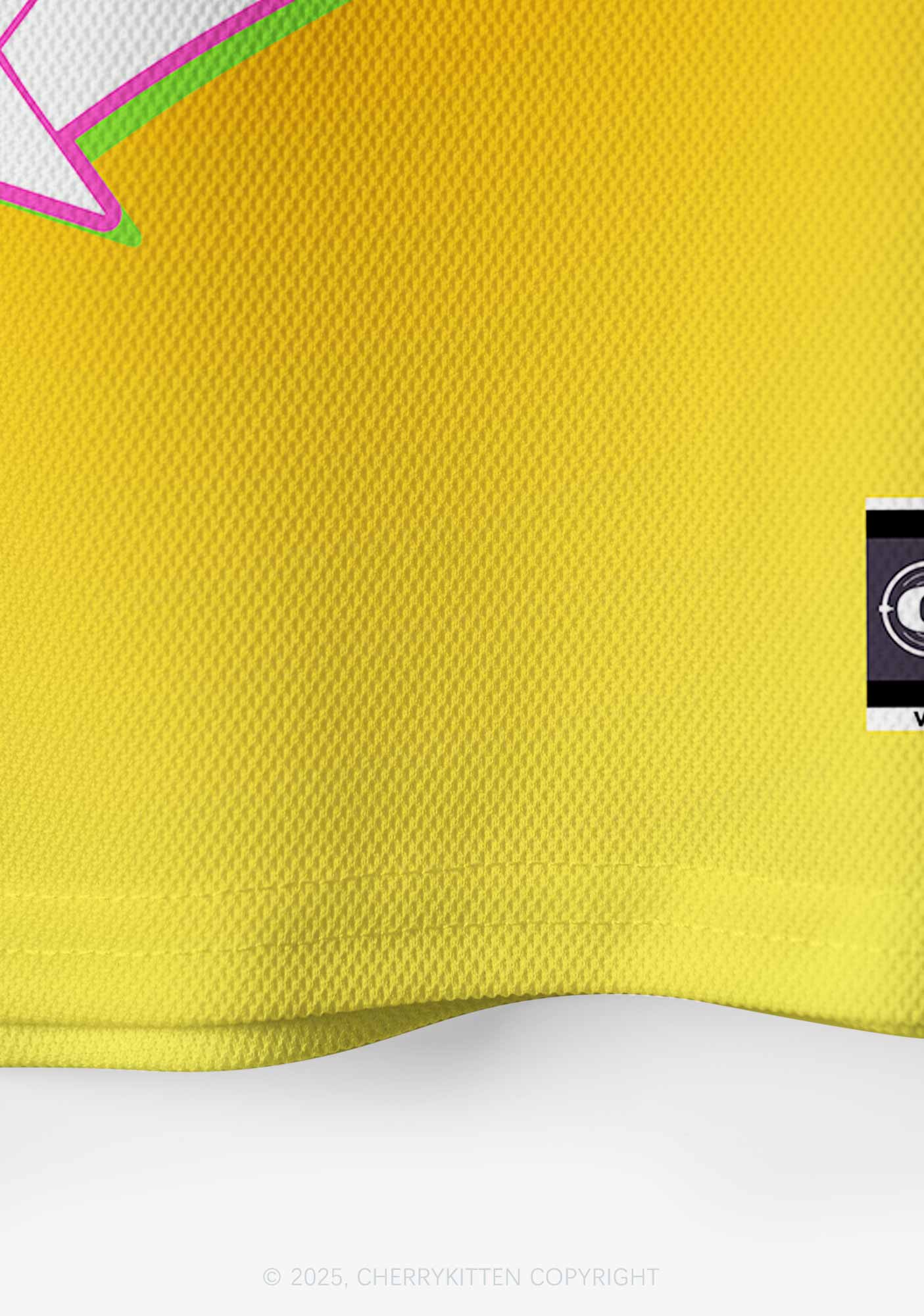 Custom Sunny Yellow Cxxt Star Y2K Crop Sport Jersey Shirts Cherrykitten