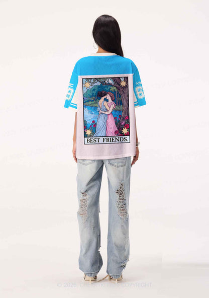 Blue Best Friends Pride Y2K Sport Jersey Shirts Cherrykitten
