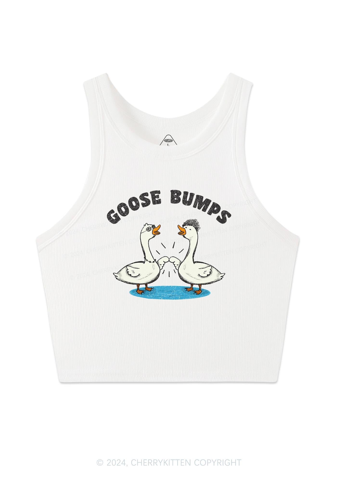 Goose Bumps Y2K Crop Tank Top Cherrykitten