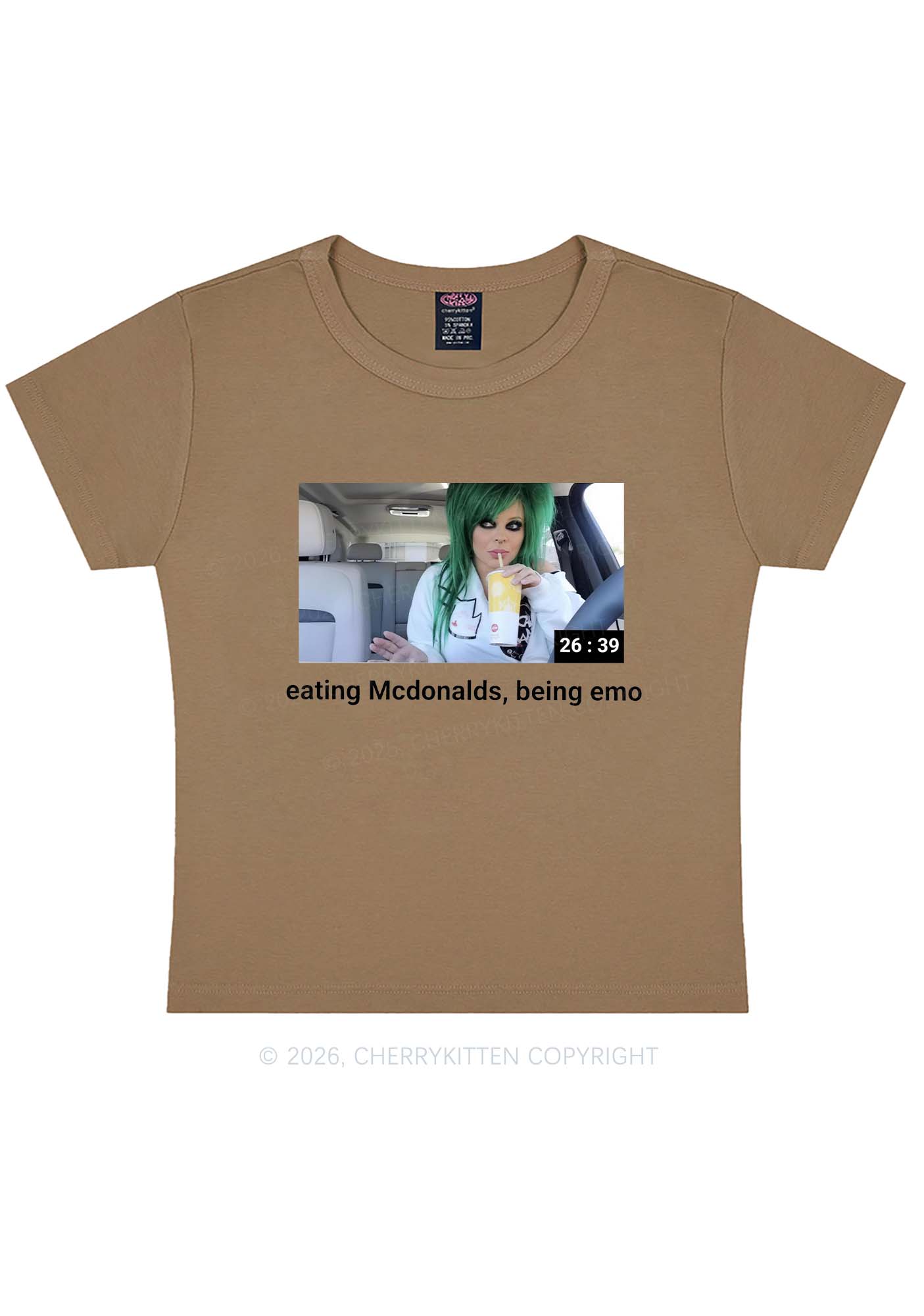 Eating Being Emo Y2K Baby Tee Cherrykitten
