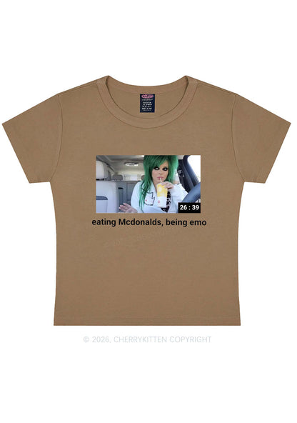 Eating Being Emo Y2K Baby Tee Cherrykitten