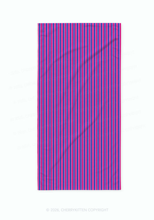 Bisexual Stripes Pride Y2K Beach Towel Cherrykitten