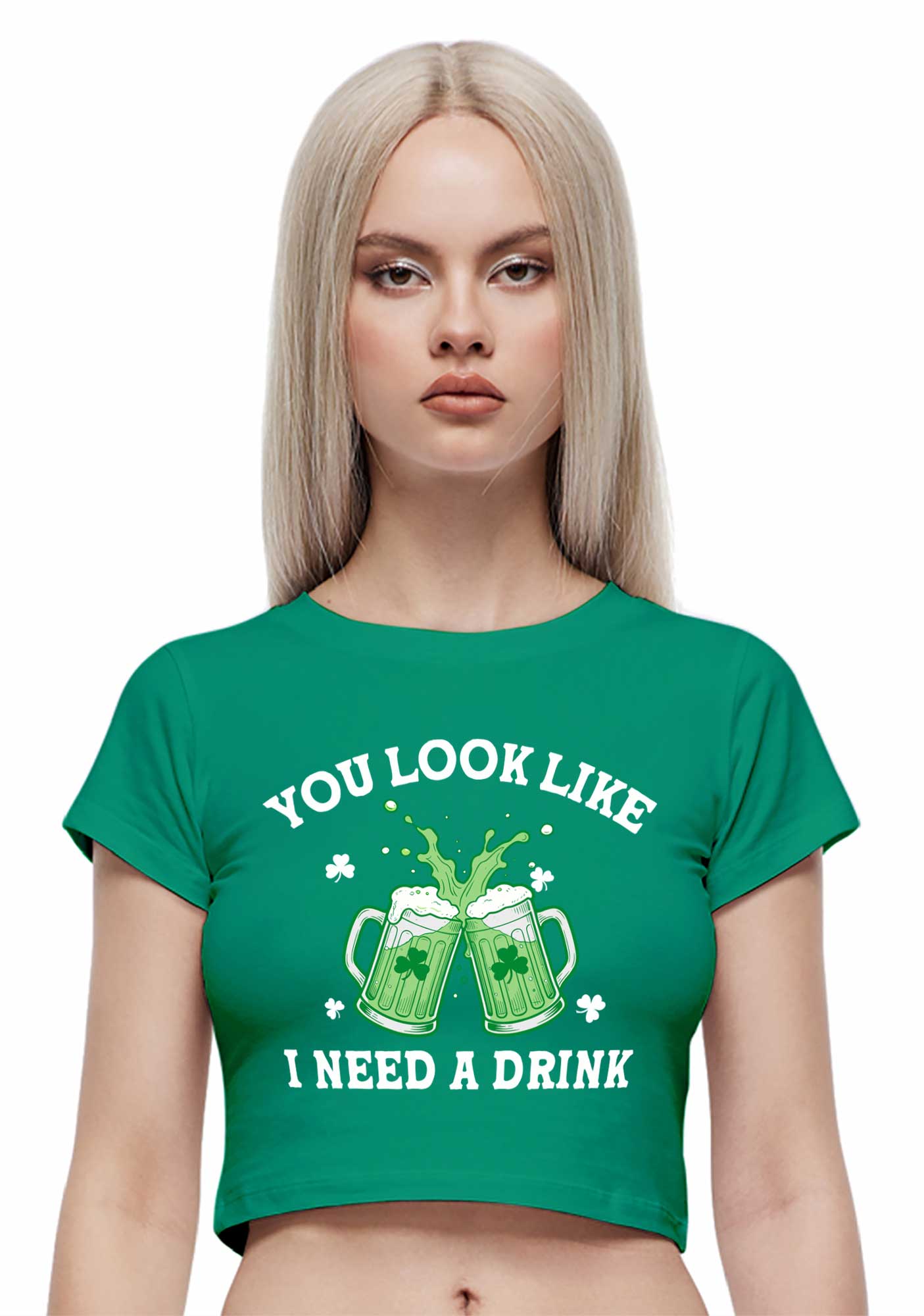 I Need A Drink St Patricks Y2K Baby Tee Cherrykitten