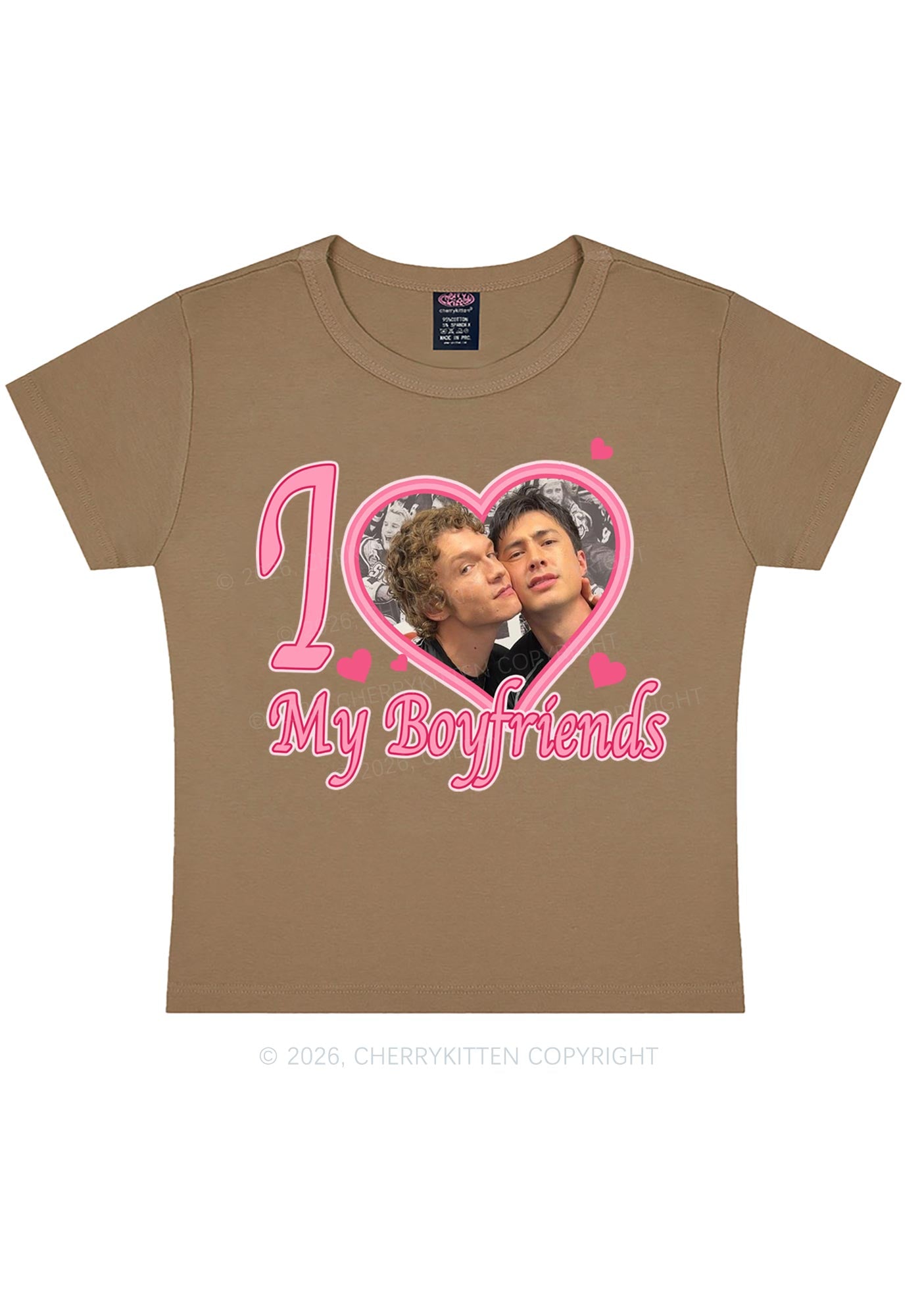 I Love My Boyfriends HR Y2K Baby Tee Cherrykitten