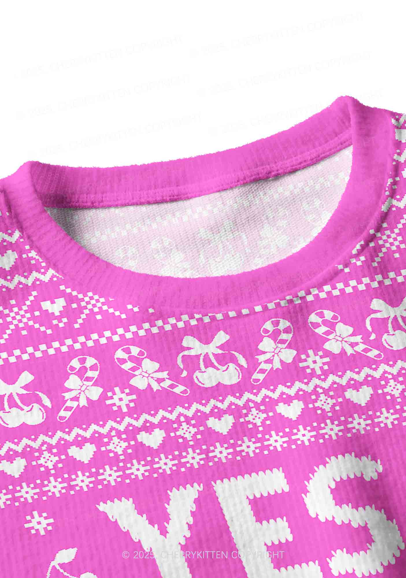 Yes Daddy Y2K Christmas Crop Knit Sweatshirt Cherrykitten