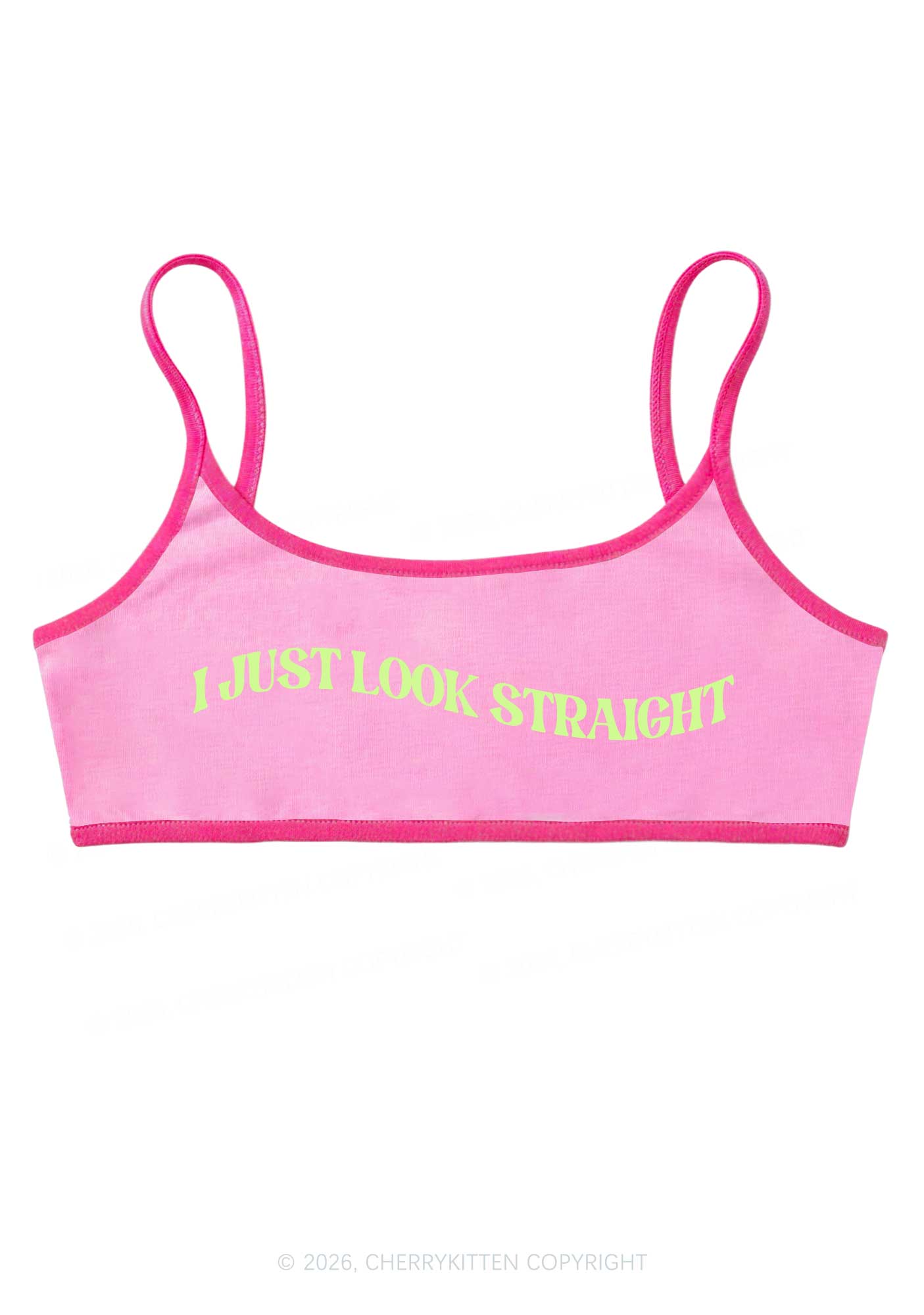 I Just Look Straight Pride Y2K Super Crop Cami Cherrykitten