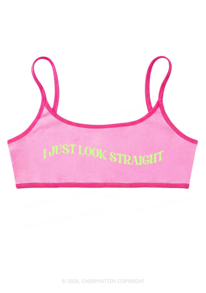 I Just Look Straight Pride Y2K Super Crop Cami Cherrykitten