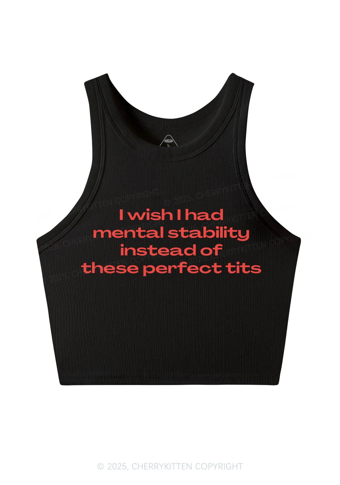 Mental Stability Y2K Crop Tank Top Cherrykitten