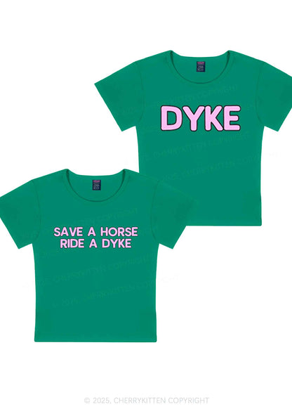 Save Horse Ride Dyke Y2K Valentine's Day Baby Tee Cherrykitten