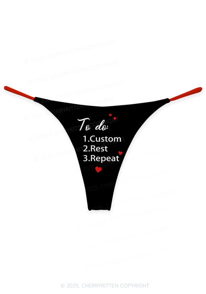 Custom To Do List Valentine's Day Y2K Print Couples Boxer Thong Set Cherrykitten