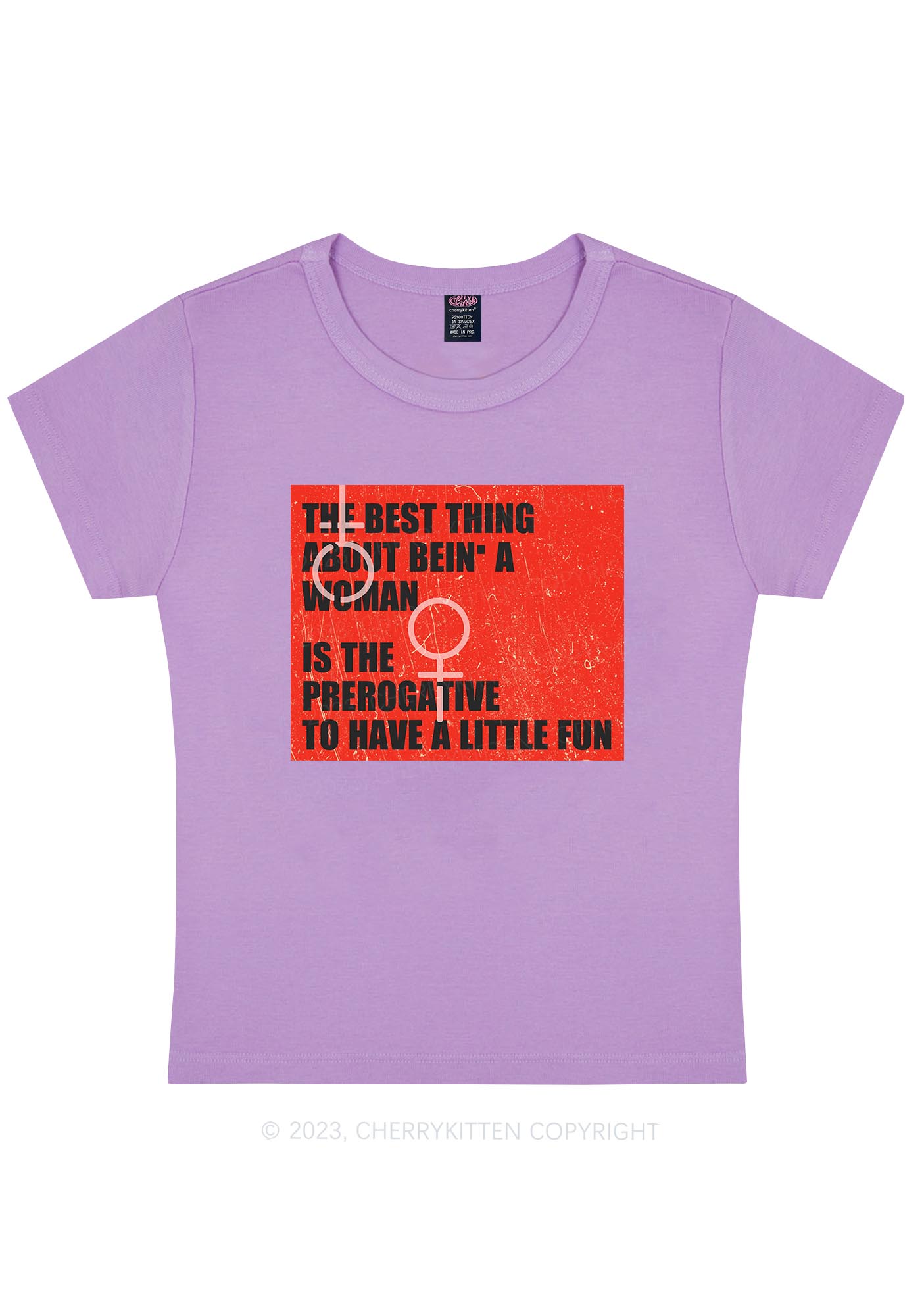 Curvy Woman Prerogative Y2K Baby Tee Cherrykitten
