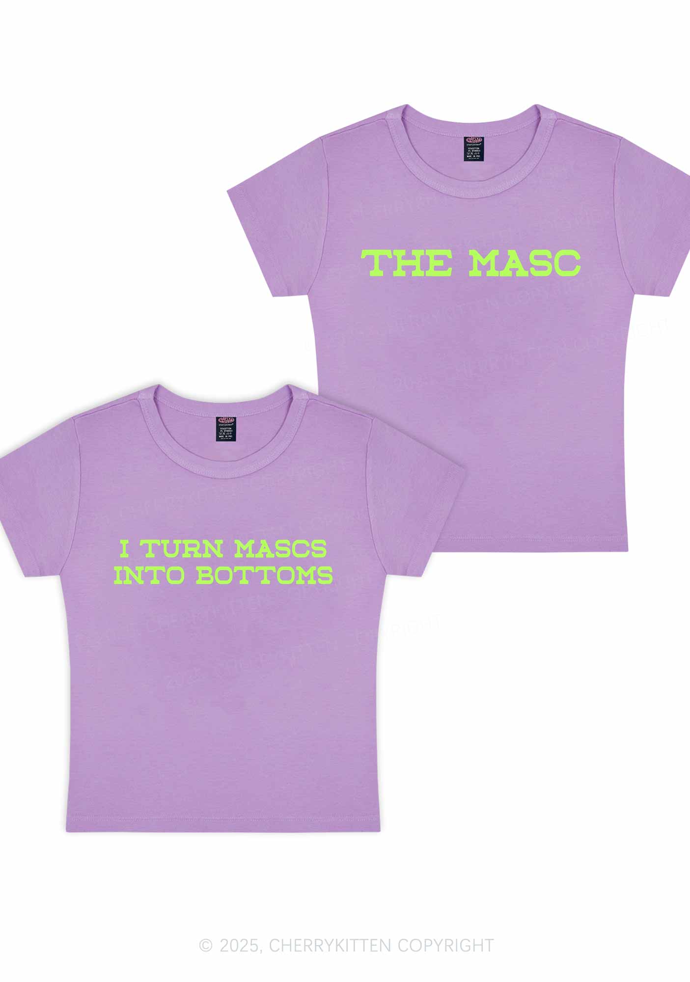 I Turn Mascs Into Bottoms Pride Y2K Valentine's Day Baby Tee Cherrykitten