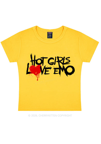 Hot Girls Love Emo Y2K Baby Tee Cherrykitten