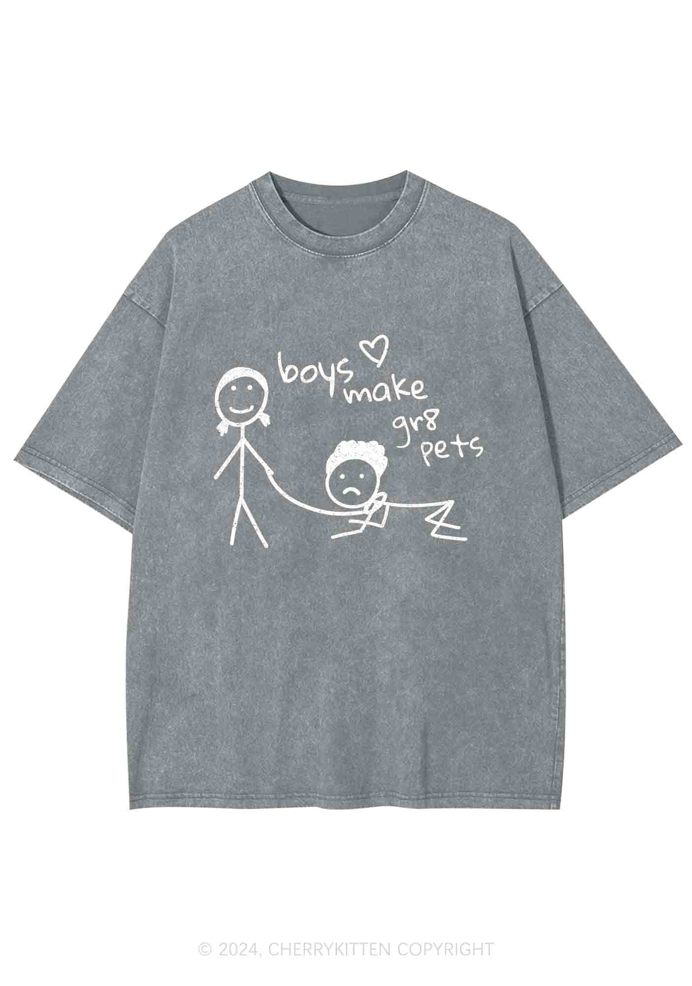 Boys Make Gr8 Pets Y2K Washed Tee Cherrykitten