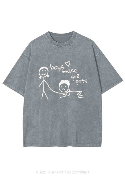 Boys Make Gr8 Pets Y2K Washed Tee Cherrykitten