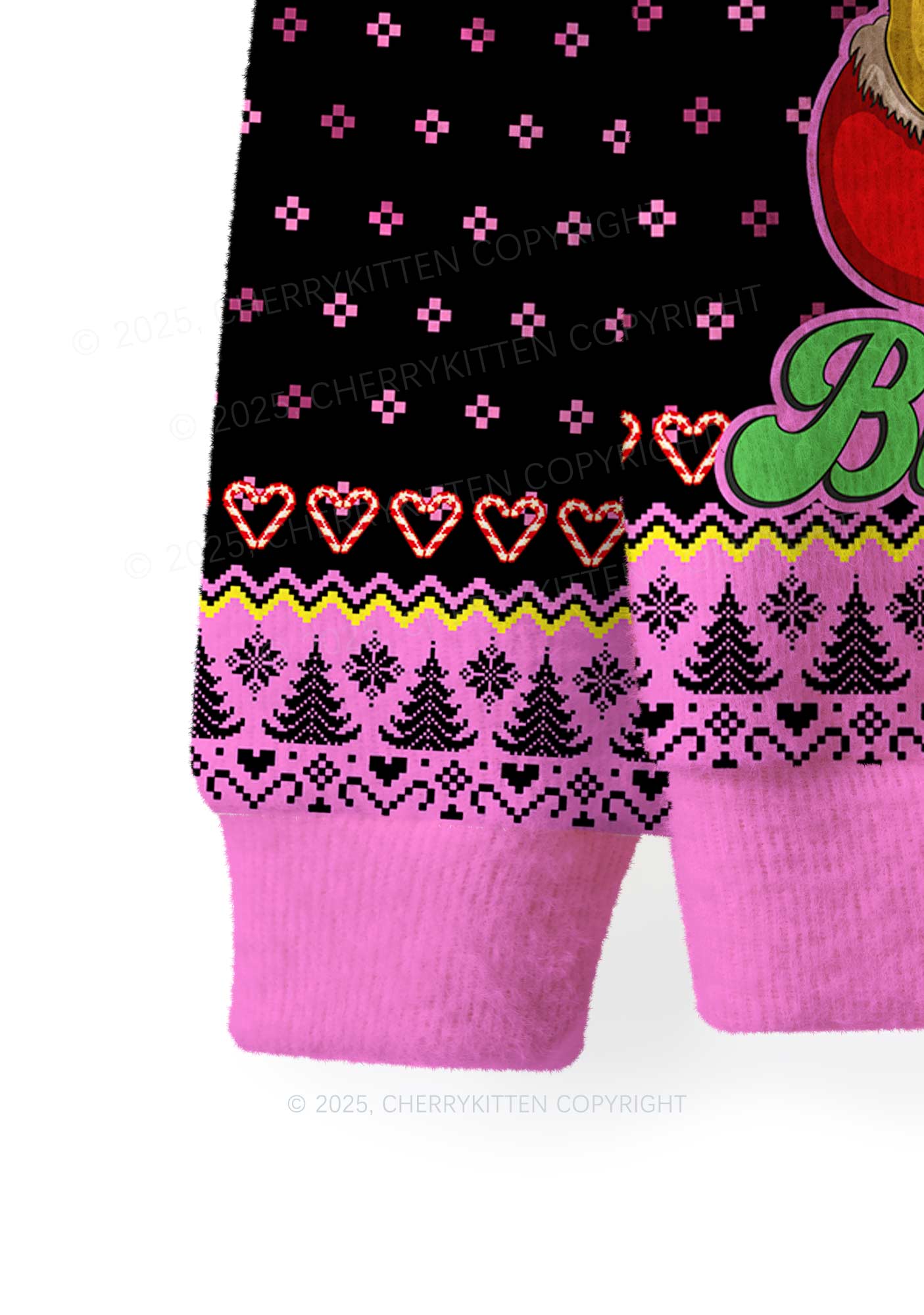 Ho Ho Ho Bxxches Y2K Christmas Knit Sweatshirt Cherrykitten