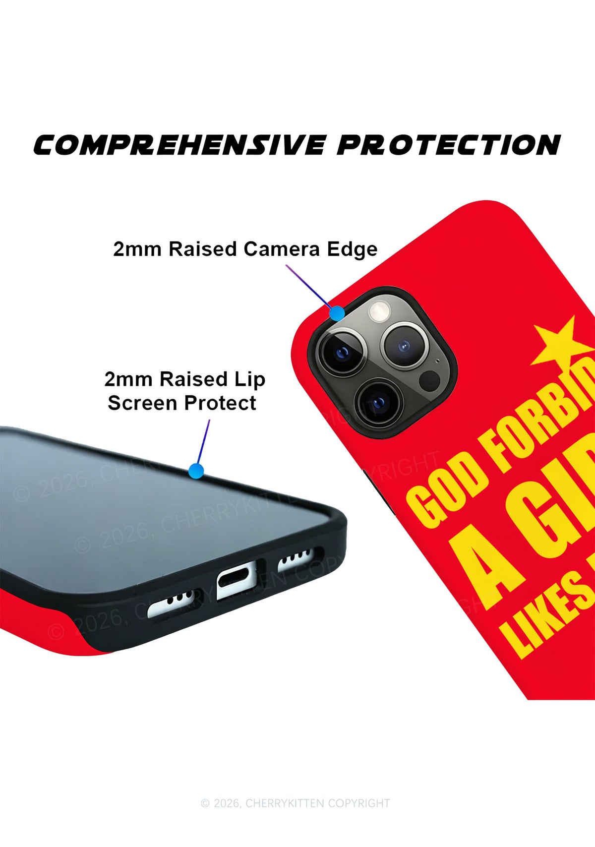 God Forbid A Girl Likes Biceps Y2K Phone Case Cherrykitten