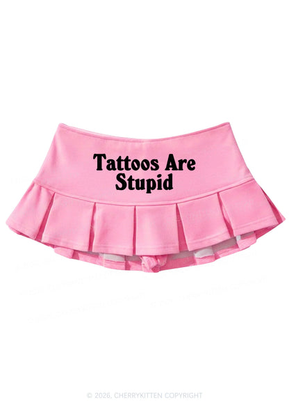 Tattoos Are Stupid Y2K Mini Pleated Skirts Cherrykitten