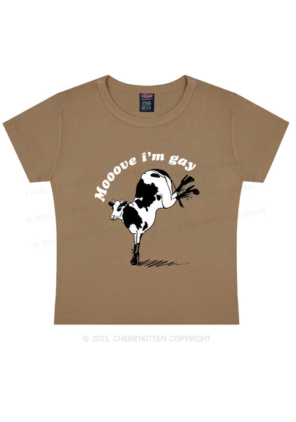 Mooove Im Gay Y2K Baby Tee Cherrykitten