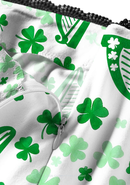 Clover Harp St Patricks Y2K Print Midi Skirt Cherrykitten