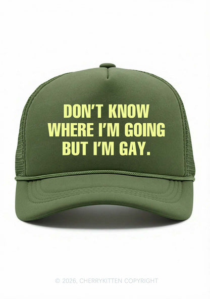 But Im Gay Pride Y2K Trucker Hat Cherrykitten