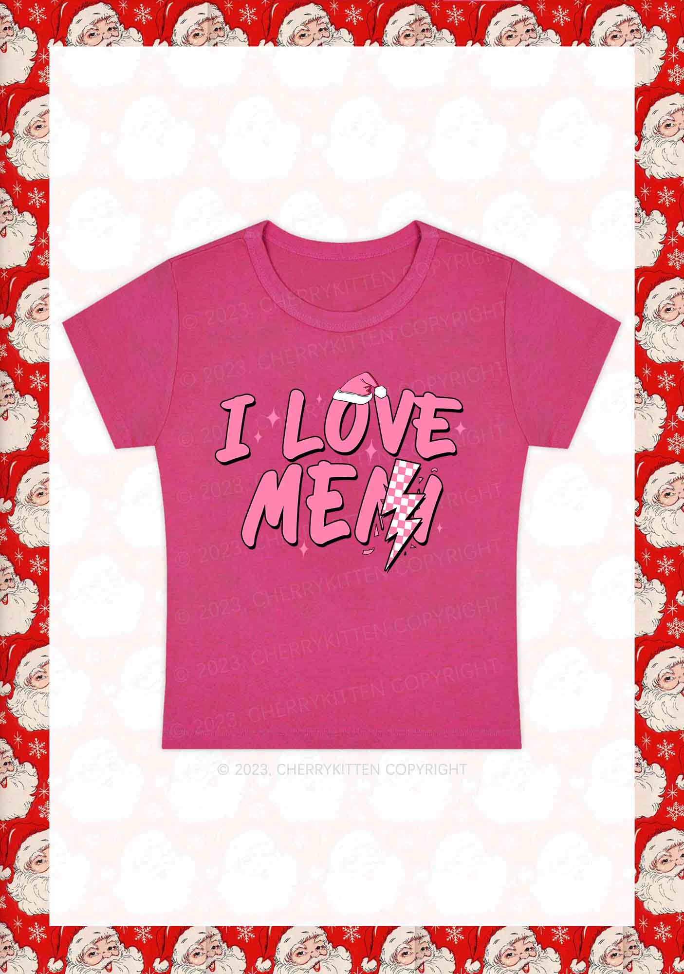 Love Me Not Men Christmas Y2K Baby Tee Cherrykitten